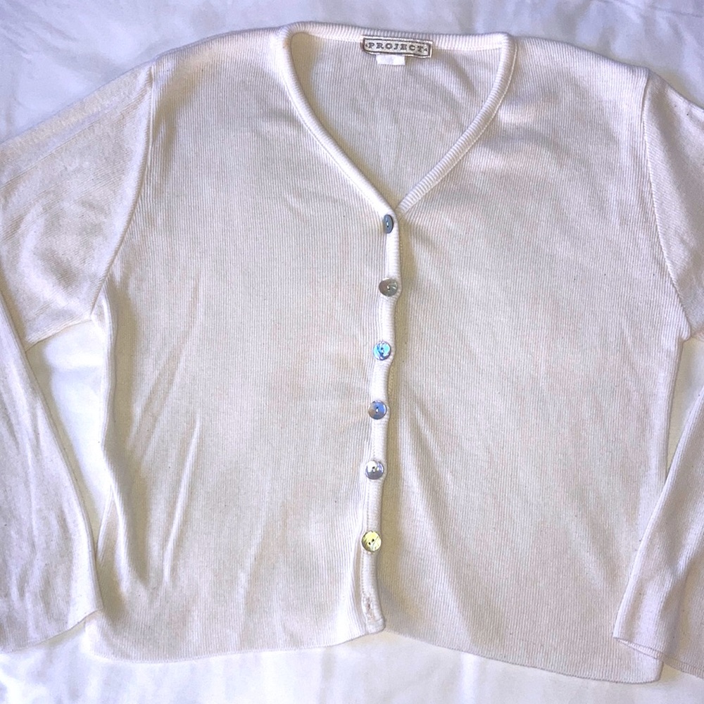 Cream cardigan sweater